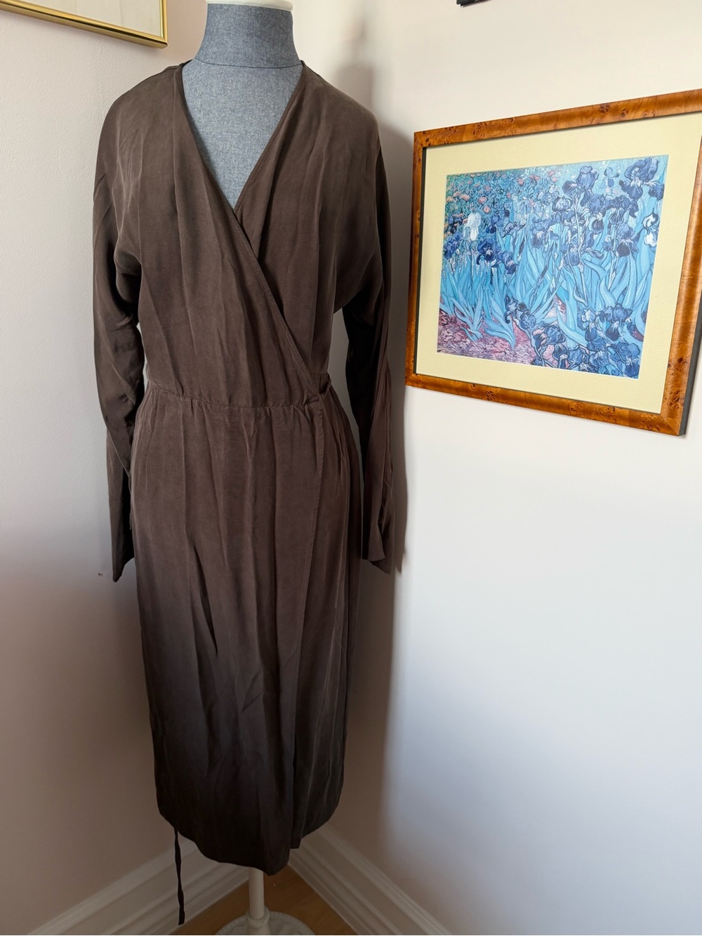 & Other Stories Brown Long Sleeve Wrap Dress